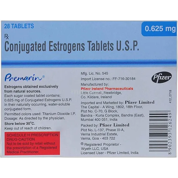 premarin 0.625mg tablet 28's